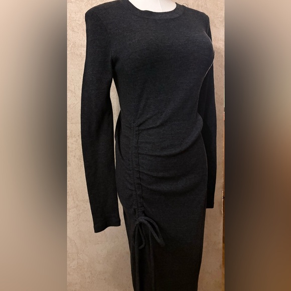 Michael Stars Women's Ilia Ruched Tie Maxi, Charcoal - Picture 4 of 6